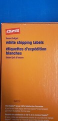 Staples White Shipping Labels 5168 100 400 Labels 3 1/2 x 4 inch
