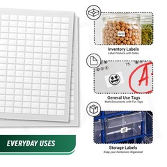 Blank Rectangle Labels 0.75″ x 0.5″ – 144 Labels/Sheet, 150 Sheets, Water Resist