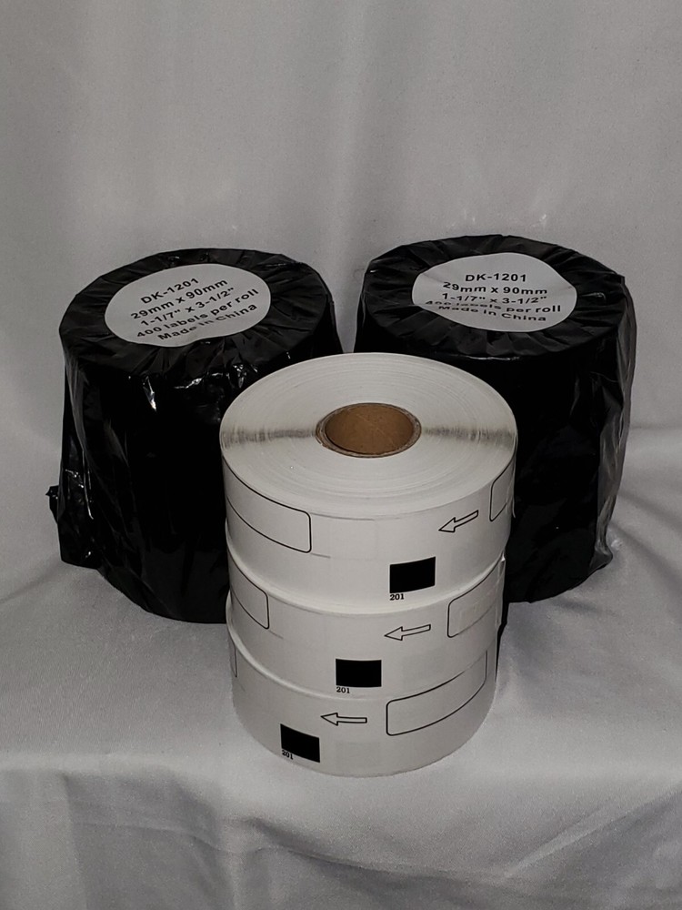 Address Labels 9 Rolls COLORWING Compatible 1.1 x 3.5″ Brother DK-1201 Die-Cut.