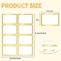 2″ x 3″ 200 PCS Name Labels, Waterproof Blank Name Tag Stickers with Permanen…
