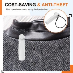 50Pcs Hard Tags AM 58kHz Tag 2.56″Length with Pins Lanyards, Light Gray