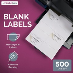4×2 Inch Rectangle Stickers White Blank Labels for Laser Inkjet Printer – 10 …