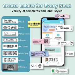 D30 Labels, 3/8″ X 1 1/2″ (12Mm X 40Mm) 160 Labels/Roll, D30 Label Tape Compatib