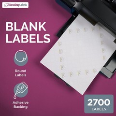 NextDayLabels 0.75 Inch Round Circle Stickers White for Bleeds Laser Inkjet -…