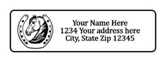 400 Horseshoe Personalized Return Address Labels 1/2 inch by 1 3/4 inch