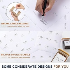 308 Personalized Pantry Labels – Waterproof, Minimalist Design for Food Storage