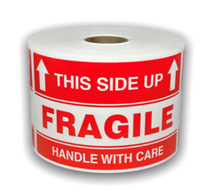 3×5 Fragile This Side Up Thank You Shipping Pallet Stickers 2RLS 300 Labels P/R
