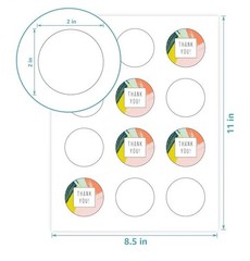 MaxGear 2” Round Printable Labels 2 Packs = 60 Sheets 720 Labels Matte White