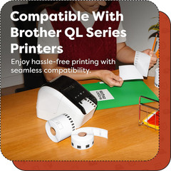 – Replacement for Brother DK-1209 (12 Rolls, 9600 Total) 1.1″ X 2.4″ Direct Ther