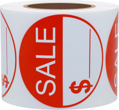 Hybsk Red Sale Labels with Dollar Sign Stickers 2 Inch Total 300 Labels per Roll