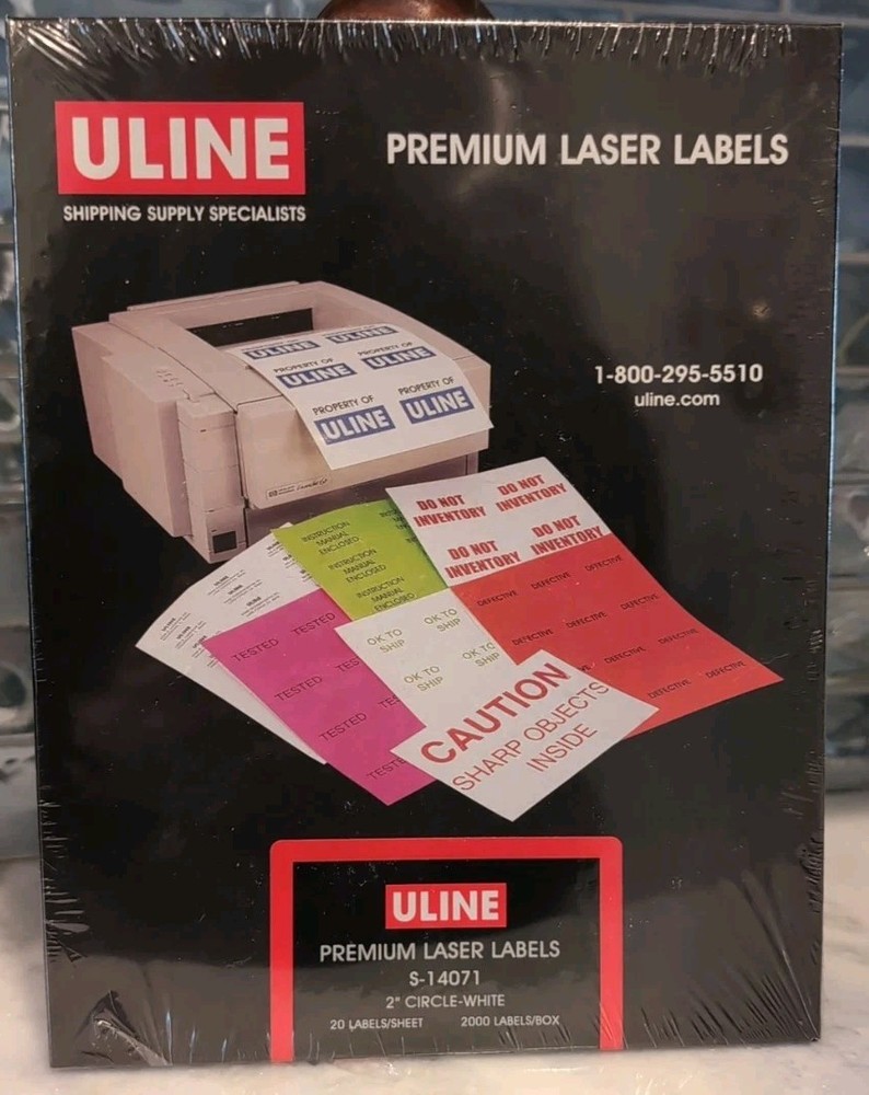 NEW Premium Weather Resist Laser Labels S-14071 2″ Circle White SEALED QTY 2000