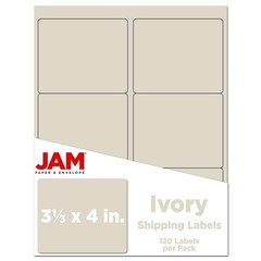 JAM PAPER Shipping Address Labels – Large – 3 1/3 x 4 – Ivory – 120/Pack