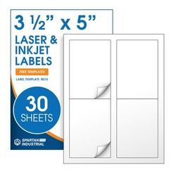 3.5″ X 5″ Matte White Printable Shipping Labels (30 Sheets, 120 Stickers) Mai…