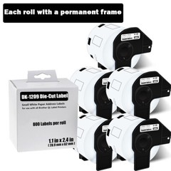 5ROLLS DK-1209 Barcode Labels for Brother QL-500 QL-570 DK-1209 1209 62mm x 29mm