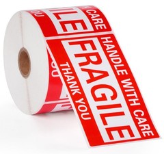 Fragile Stickers 3×5 Inch, 500 Labels Roll, Handle with Care, Shipping Moving