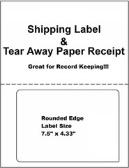 Proline Compatible Shipping Labels with Tear-Off Receipts (100 Sheets)
