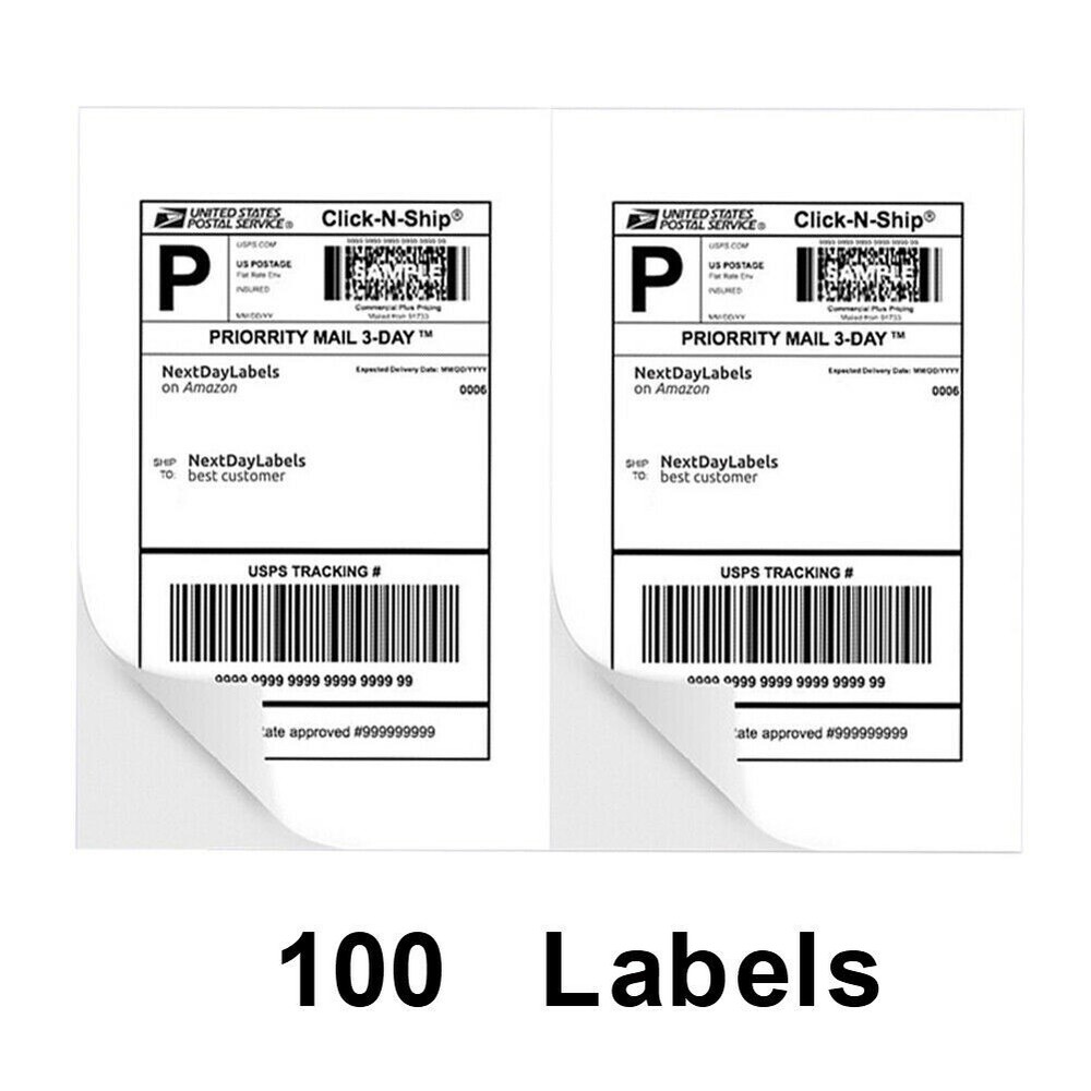 100 Half Sheet 8.5″ x 5.5″ Shipping Printer Labels Laser STRONG Self Adhesive
