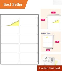 Self-Adhesive 2″ x 4″ Sticker Labels – 300 Matte Finish for Effortless Printing