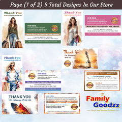 100 CLASSY Ebay Seller Thank You Business Note Cards,(Flag) Buy (2) get (1) FREE