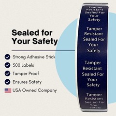 Tamper Evident Tape | Sealed for Your Safety | 500 Tamper Proof Stickers | Se…