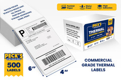 Fanfold 4×6 White Direct Thermal Commercial Shipping Labels Waterproof Jam-Free