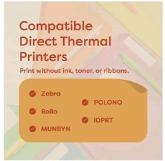 2x Aegis Adhesives 1.5″ X 1″ Square Direct Thermal Multipurpose 300 Labels/Roll