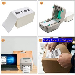 100-4000 4×6 Fanfold Direct Thermal Shipping Labels for Zebra & Rollo Printer
