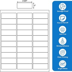 2000 Sheets 1″ x 2 5/8″ Address Shipping Labels FBA UPC Labels 30 Per Sheet 30UP