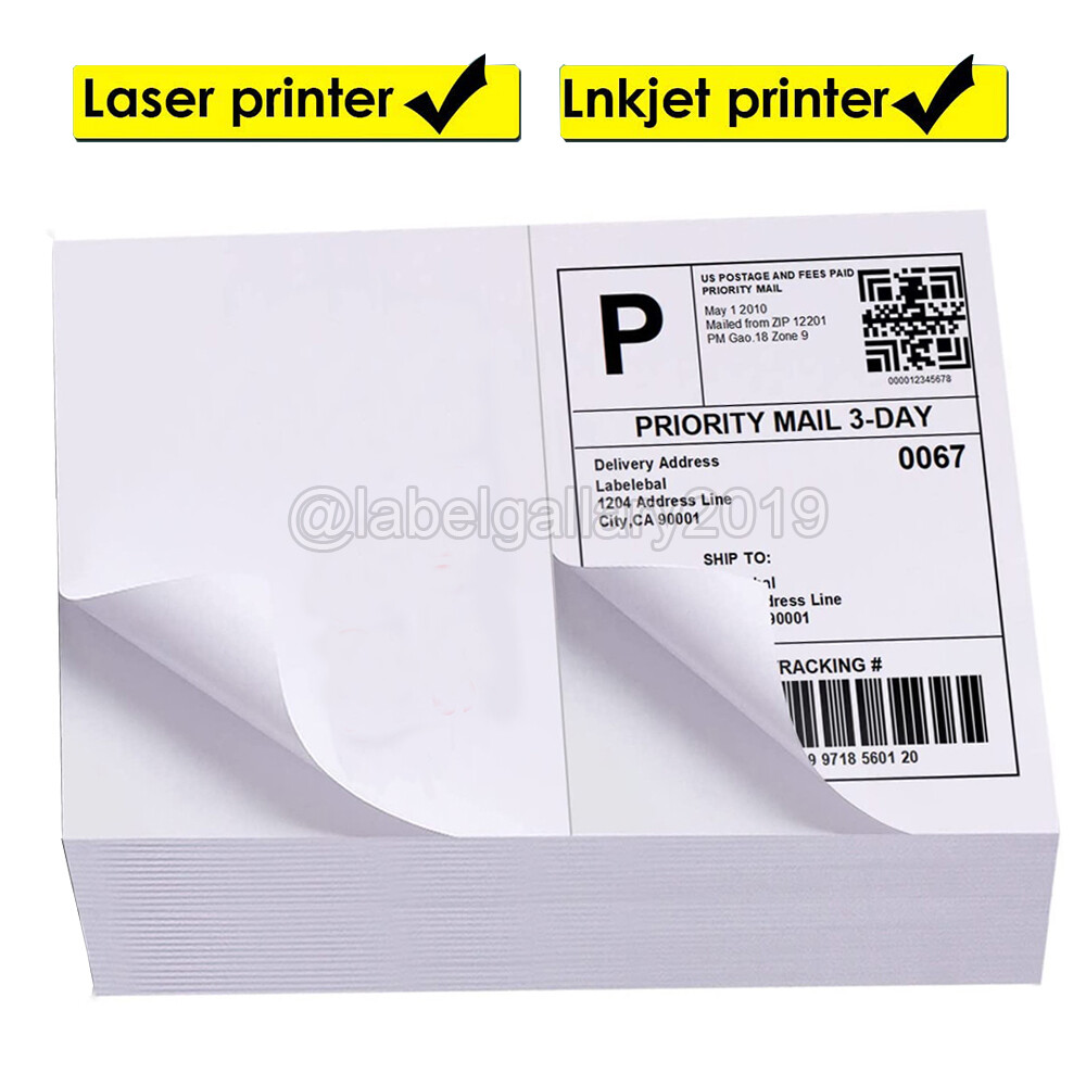 8.5″ x 5.5″ Half Sheet Self Adhesive Shipping Labels For Inkjet & Laser Printer