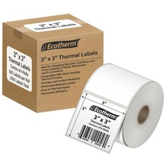 3″ x 3″ Thermal Label Rolls – 2100 Blank White Adhesive Stickers for Printers