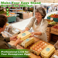 500PCS 2 Inch Egg Carton Stickers, Farm Fresh Unwashed Eggs Labels with Date Spa
